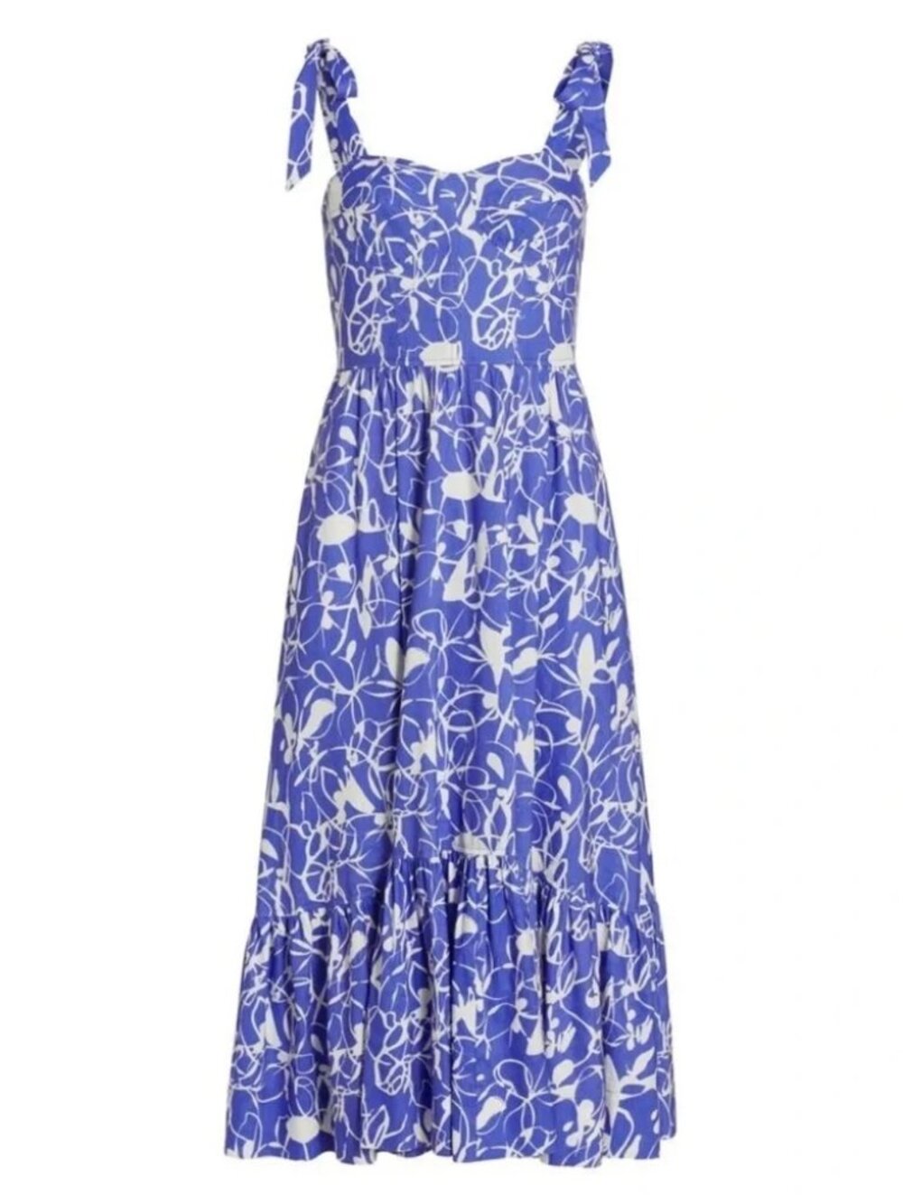Jonathan Simkhai Georgia Bustier Midi Dress in Amalfi Print